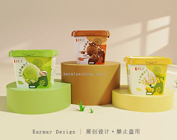 1L模内贴冰淇淋桶｜食品级PP冷冻甜品包装桶｜嘉美KARMAY